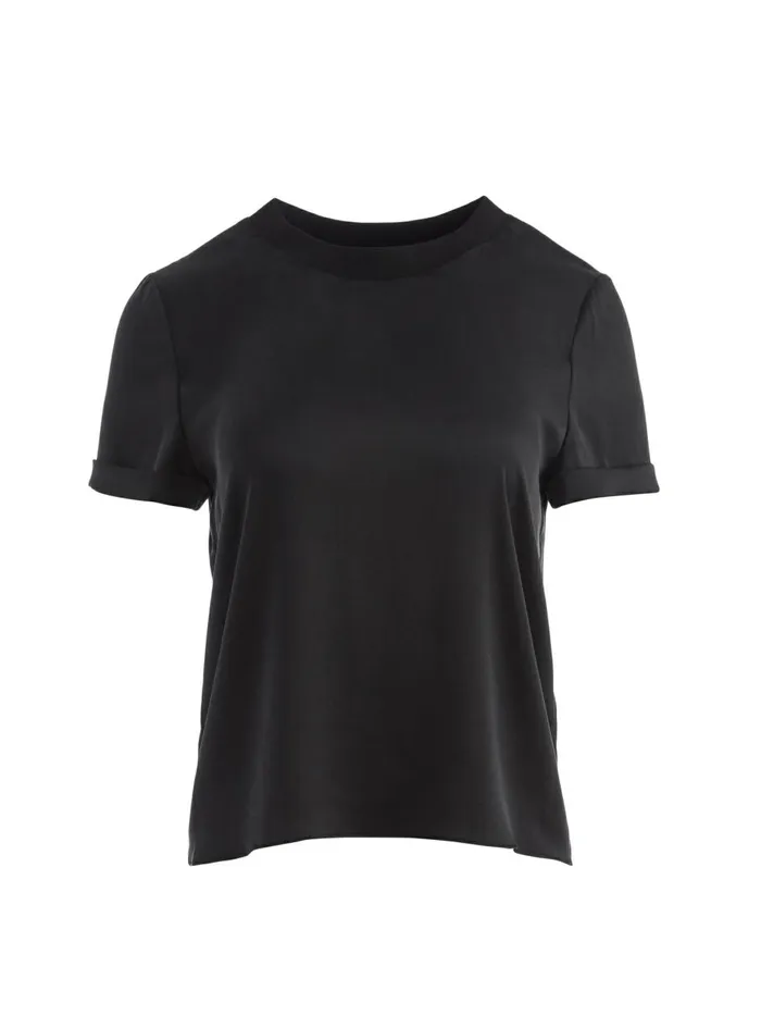 Womens Tops Alice Olivia Braden Drop Shoulder Tee Black