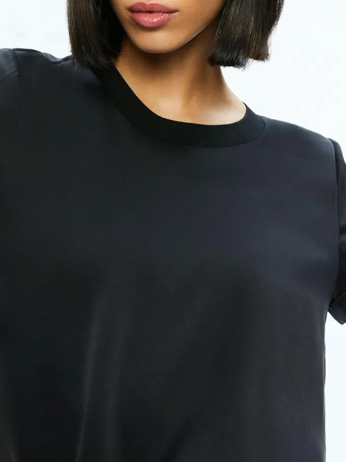 Womens Tops Alice Olivia Braden Drop Shoulder Tee Black