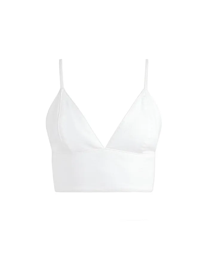 Womens Tops Alice Olivia Carli Denim Bra Top White