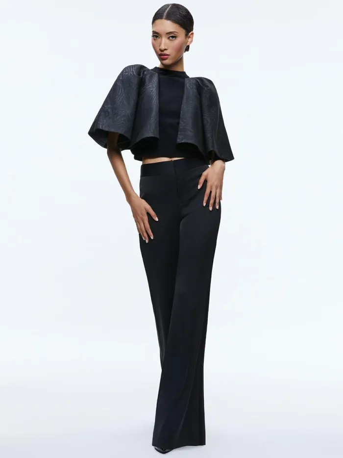 Womens Tops Alice Olivia Sergia Cape Sleeve Top Black