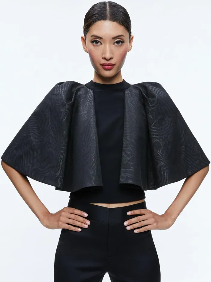 Womens Tops Alice Olivia Sergia Cape Sleeve Top Black