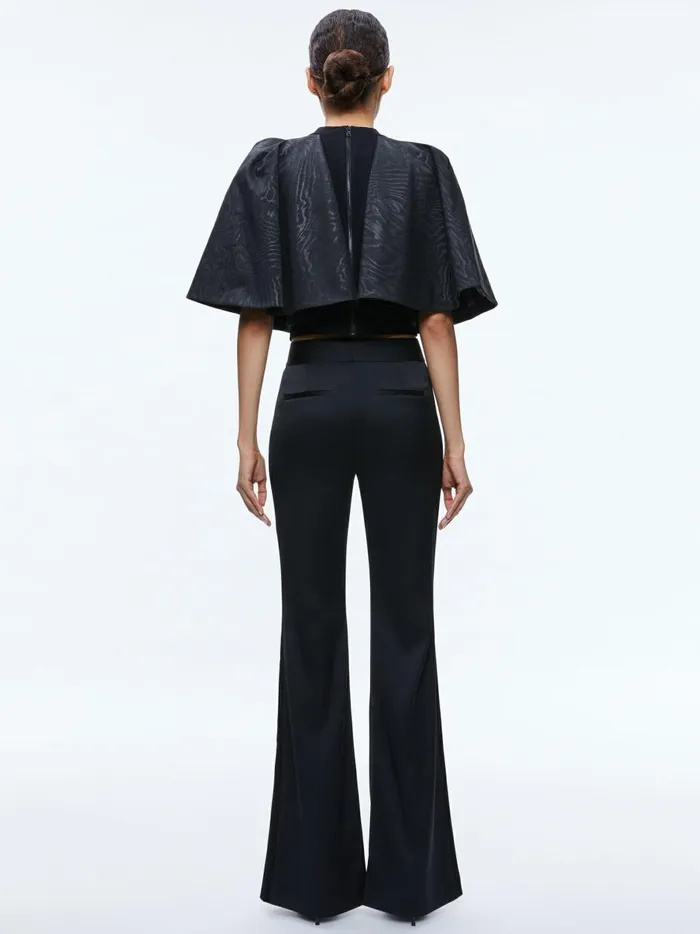 Womens Tops Alice Olivia Sergia Cape Sleeve Top Black