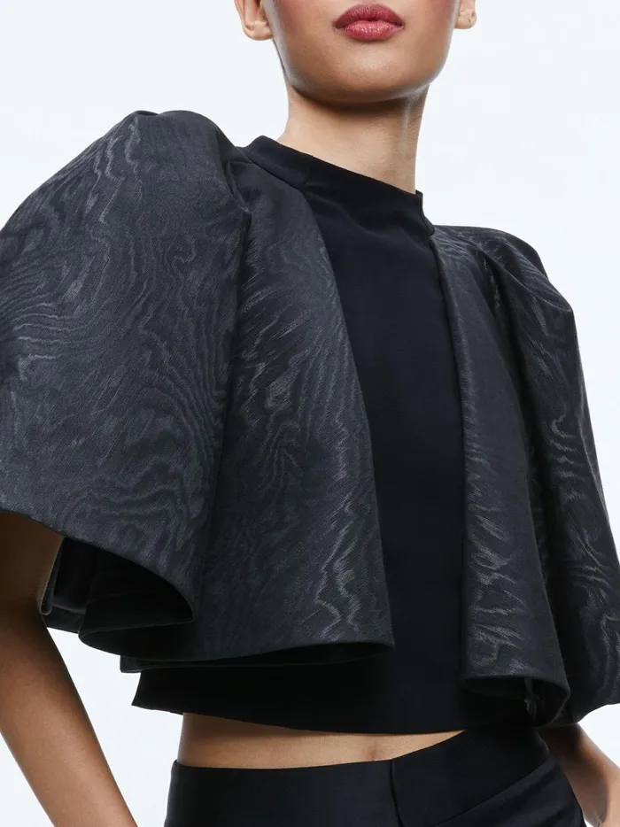 Womens Tops Alice Olivia Sergia Cape Sleeve Top Black