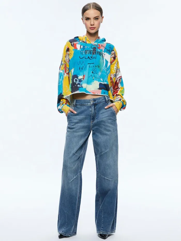 Womens Tops Alice Olivia X Basquiat Sunny Cropped Hoodie Untitled