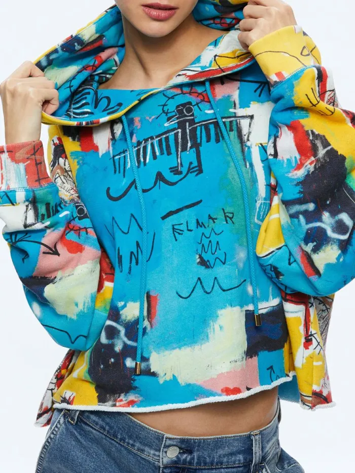 Womens Tops Alice Olivia X Basquiat Sunny Cropped Hoodie Untitled