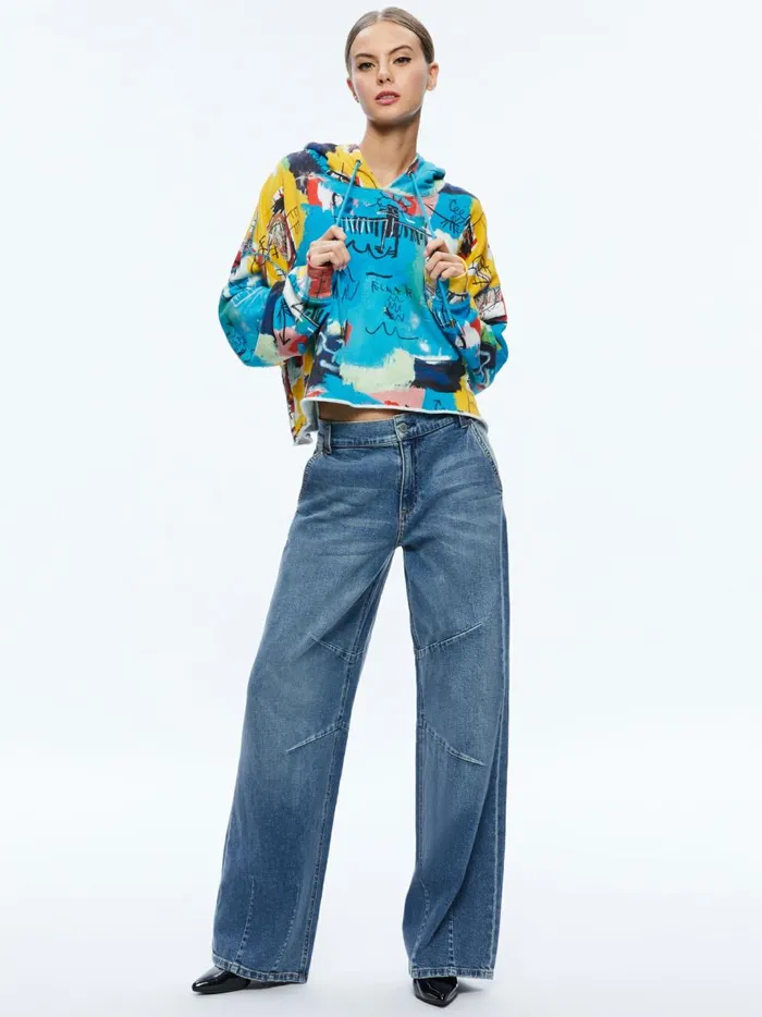 Womens Tops Alice Olivia X Basquiat Sunny Cropped Hoodie Untitled