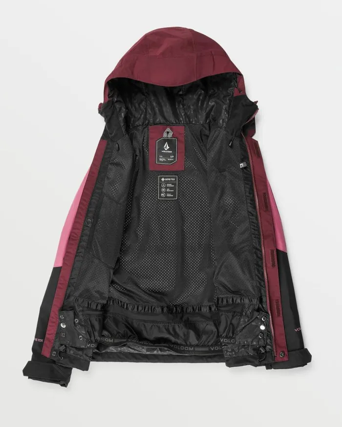 Womens VCo Aris GoreTex Jacket 8211 Burgundy Womens Volcom Jackets