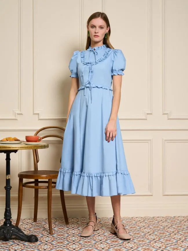 Womenswear Benoite Ruffle Midi Dress Cornflower Blue Sister Jane