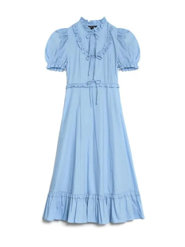 Womenswear Benoite Ruffle Midi Dress Cornflower Blue Sister Jane Womenswear Benoite Ruffle Midi Dress Cornflower Blue Sister Jane