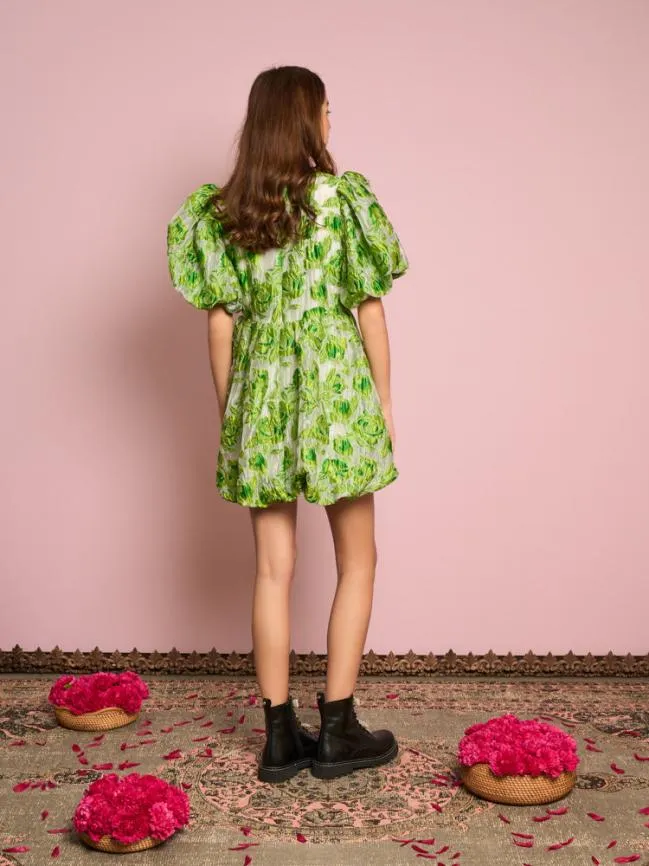 Womenswear Cardamom Jacquard Mini Dress Lime Punch Sister Jane Womenswear Cardamom Jacquard Mini Dress Lime Punch Sister Jane