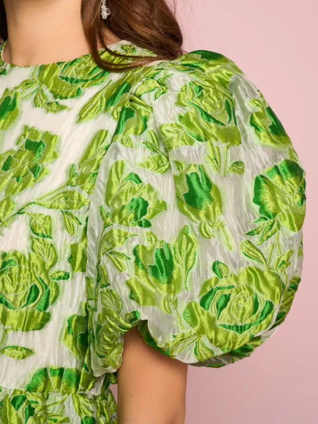 Womenswear Cardamom Jacquard Mini Dress Lime Punch Sister Jane Womenswear Cardamom Jacquard Mini Dress Lime Punch Sister Jane
