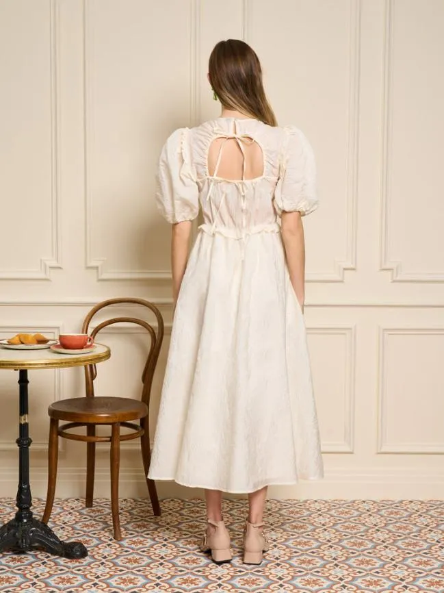 Womenswear Choux Organza Midi Dress Pearled Ivory Sister Jane Womenswear Choux Organza Midi Dress Pearled Ivory Sister Jane