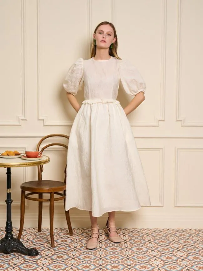 Womenswear Choux Organza Midi Dress Pearled Ivory Sister Jane Womenswear Choux Organza Midi Dress Pearled Ivory Sister Jane
