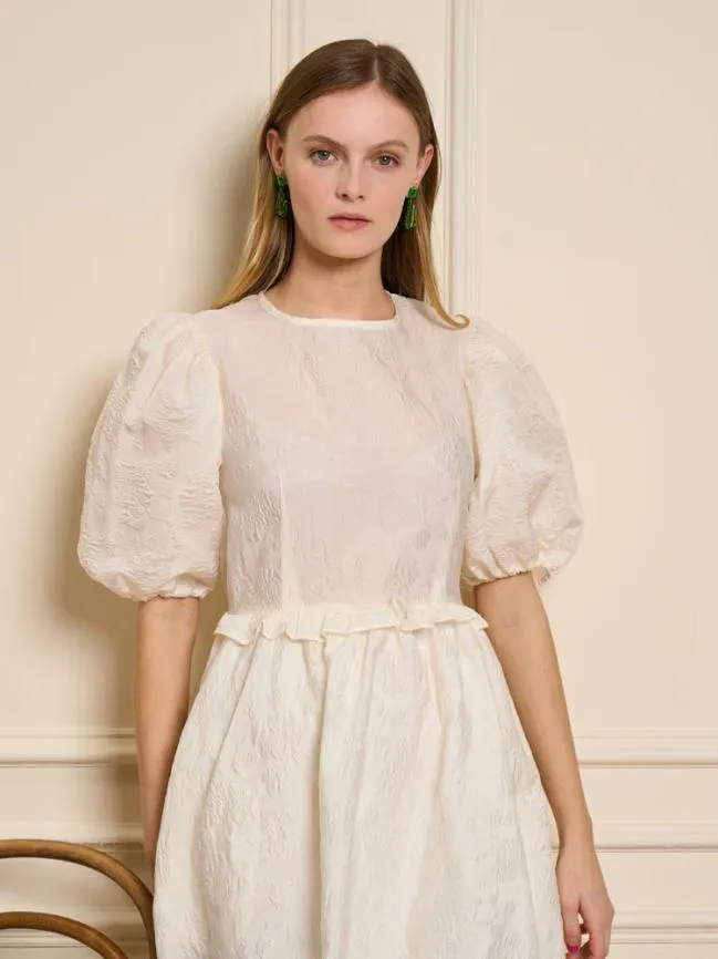 Womenswear Choux Organza Midi Dress Pearled Ivory Sister Jane Womenswear Choux Organza Midi Dress Pearled Ivory Sister Jane