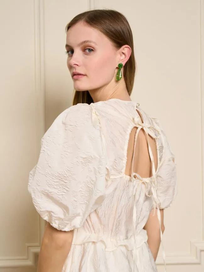 Womenswear Choux Organza Midi Dress Pearled Ivory Sister Jane Womenswear Choux Organza Midi Dress Pearled Ivory Sister Jane