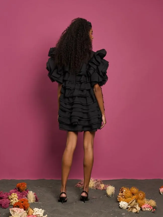 Womenswear DREAM Mariah Ruffle Mini Dress Black Ink Sister Jane Womenswear DREAM Mariah Ruffle Mini Dress Black Ink Sister Jane