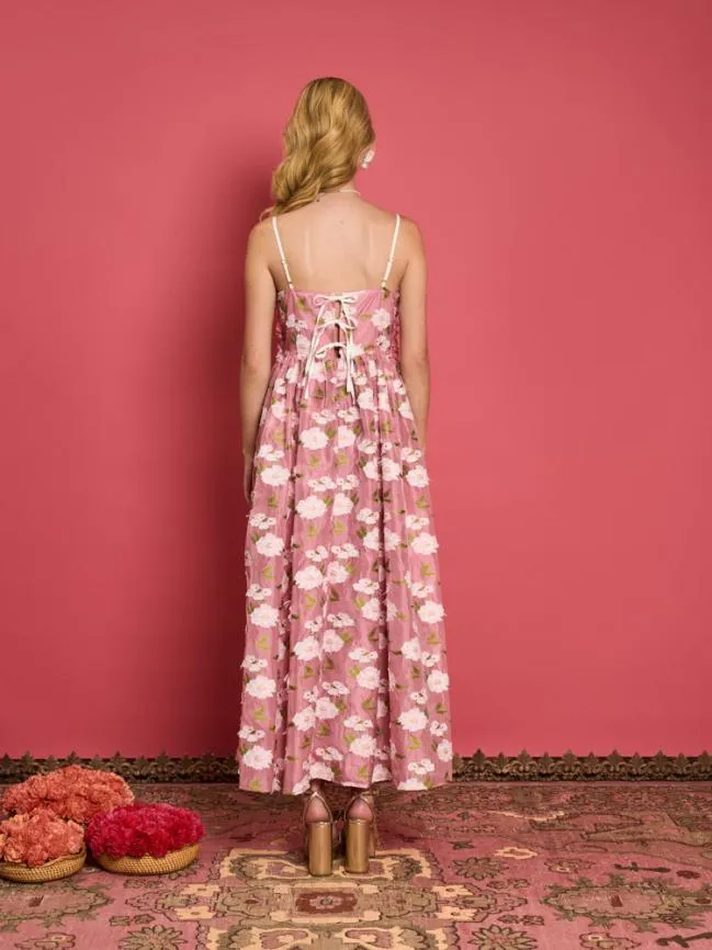 Womenswear DREAM Pansy Jacquard Ruffle Dress French Rose Sister Jane Womenswear DREAM Pansy Jacquard Ruffle Dress French Rose Sister Jane