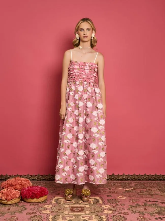 Womenswear DREAM Pansy Jacquard Ruffle Dress French Rose Sister Jane Womenswear DREAM Pansy Jacquard Ruffle Dress French Rose Sister Jane