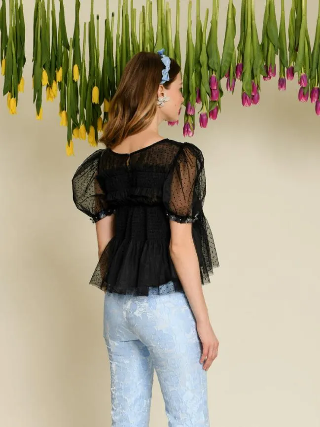 Womenswear DREAM Sofie Spot Tulle Top Black Sister Jane Womenswear DREAM Sofie Spot Tulle Top Black Sister Jane