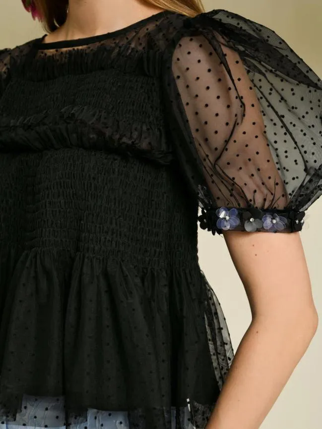 Womenswear DREAM Sofie Spot Tulle Top Black Sister Jane Womenswear DREAM Sofie Spot Tulle Top Black Sister Jane