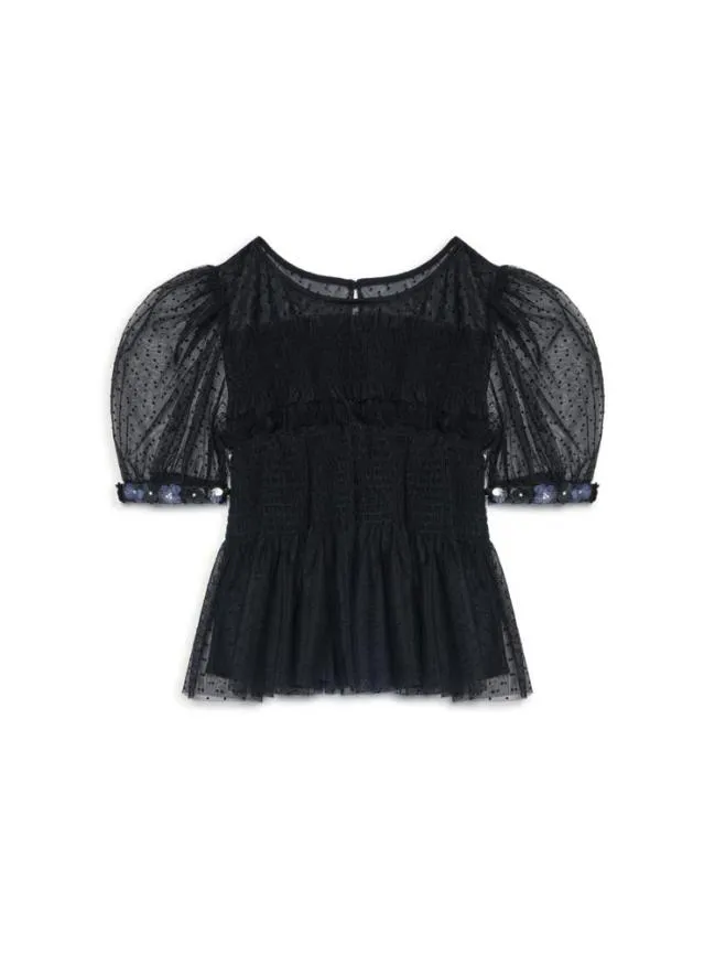 Womenswear DREAM Sofie Spot Tulle Top Black Sister Jane Womenswear DREAM Sofie Spot Tulle Top Black Sister Jane