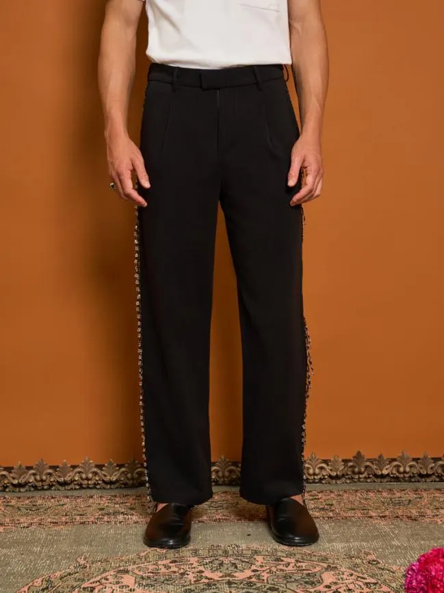 Womenswear Dylan Bead Trim Trousers Black Sister Jane