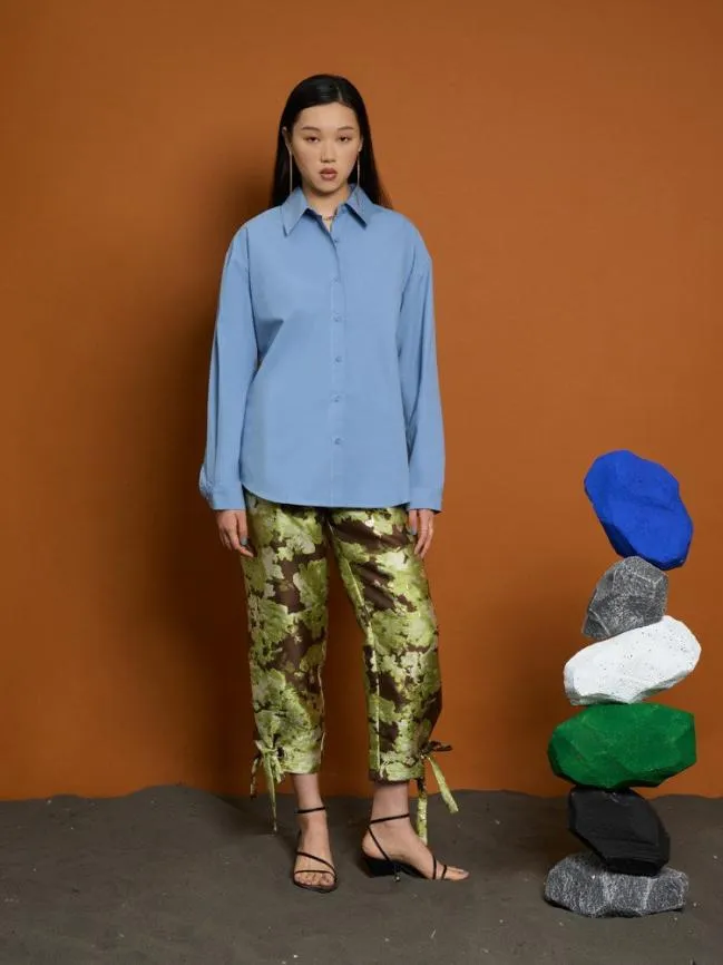 Womenswear Ghospell Astin Eyelet Shirt Stone Blue Sister Jane Womenswear Ghospell Astin Eyelet Shirt Stone Blue Sister Jane