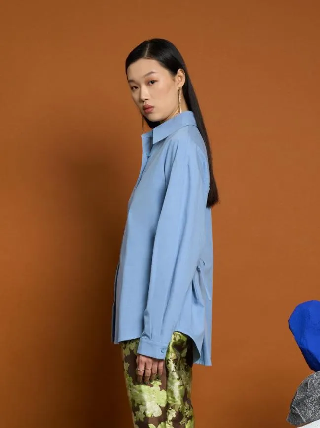 Womenswear Ghospell Astin Eyelet Shirt Stone Blue Sister Jane Womenswear Ghospell Astin Eyelet Shirt Stone Blue Sister Jane