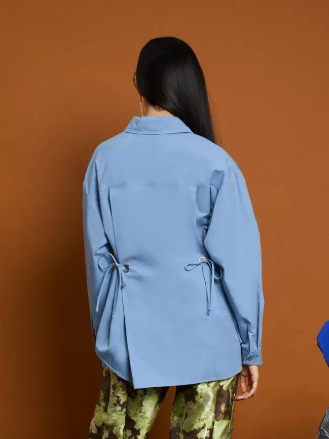 Womenswear Ghospell Astin Eyelet Shirt Stone Blue Sister Jane Womenswear Ghospell Astin Eyelet Shirt Stone Blue Sister Jane