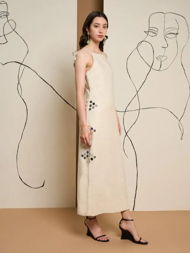 Womenswear Ghospell Frankie Mirror Midi Dress Ivory Sister Jane