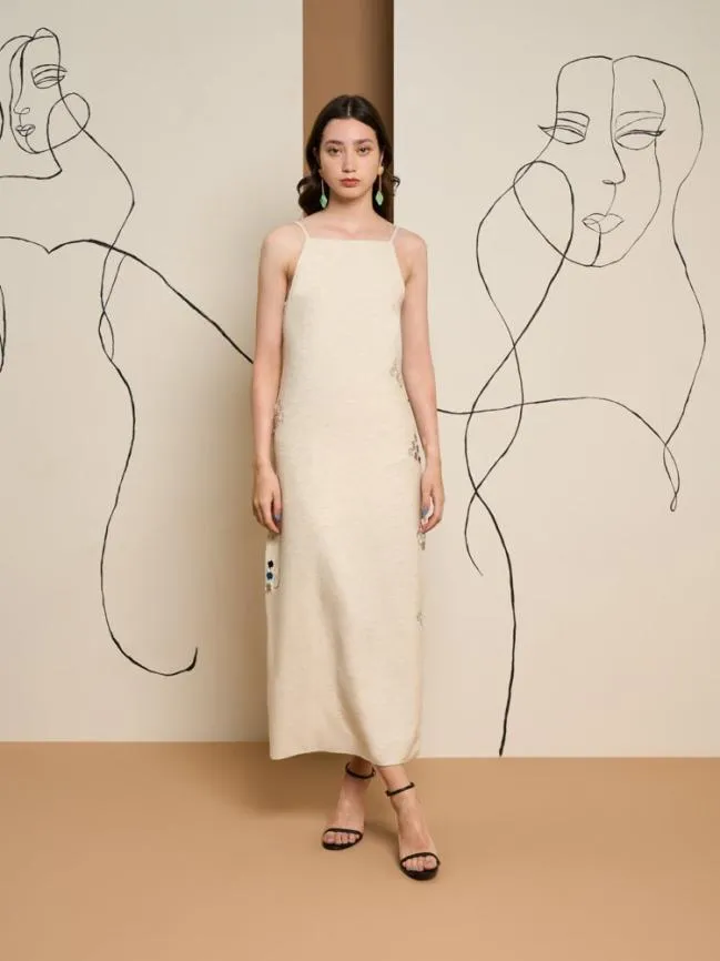 Womenswear Ghospell Frankie Mirror Midi Dress Ivory Sister Jane Womenswear Ghospell Frankie Mirror Midi Dress Ivory Sister Jane