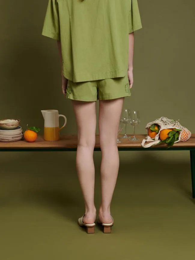 Womenswear Ghospell Gina Cut Out Shorts Moss Green Sister Jane Womenswear Ghospell Gina Cut Out Shorts Moss Green Sister Jane