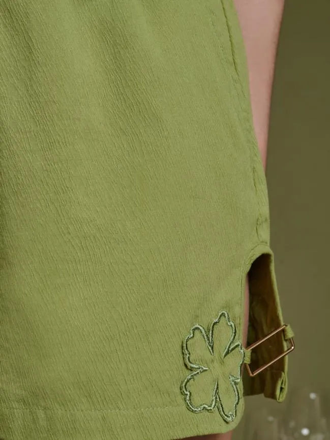 Womenswear Ghospell Gina Cut Out Shorts Moss Green Sister Jane Womenswear Ghospell Gina Cut Out Shorts Moss Green Sister Jane