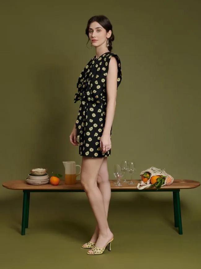 Womenswear Ghospell Imogen Print Mini Dress Black Pale Yellow Sister Jane Womenswear Ghospell Imogen Print Mini Dress Black Pale Yellow Sister Jane