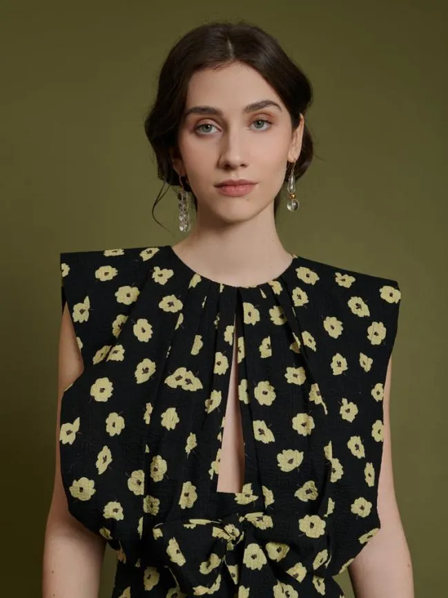 Womenswear Ghospell Imogen Print Mini Dress Black Pale Yellow Sister Jane Womenswear Ghospell Imogen Print Mini Dress Black Pale Yellow Sister Jane