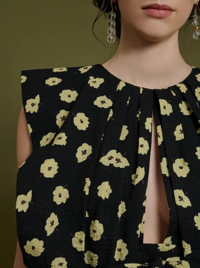 Womenswear Ghospell Imogen Print Mini Dress Black Pale Yellow Sister Jane Womenswear Ghospell Imogen Print Mini Dress Black Pale Yellow Sister Jane