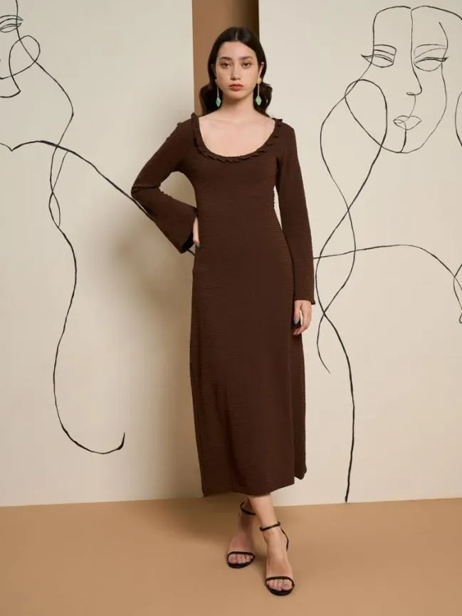 Womenswear Ghospell Jenna Midi Dress Black Cool Sister Jane