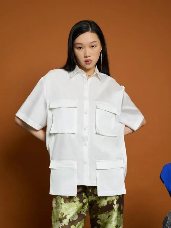 Womenswear Ghospell Mallory Cargo Pocket Shirt Bright White Sister Jane