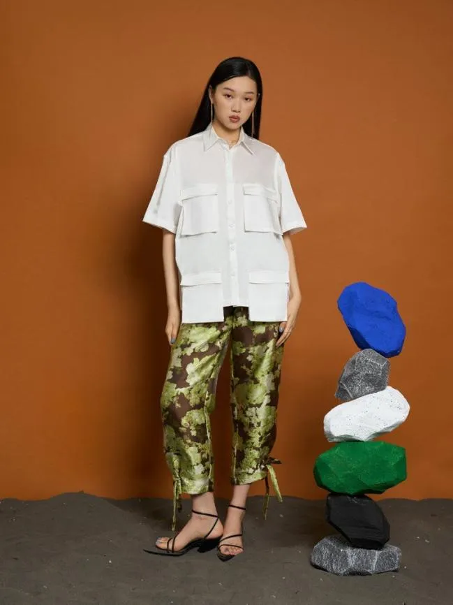 Womenswear Ghospell Mallory Cargo Pocket Shirt Bright White Sister Jane Womenswear Ghospell Mallory Cargo Pocket Shirt Bright White Sister Jane