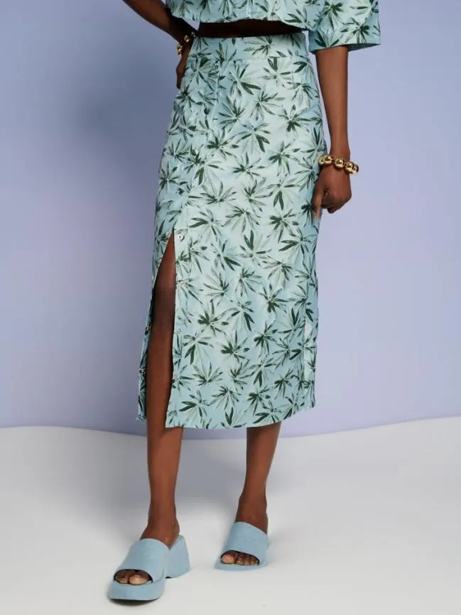 Womenswear Ghospell Palmer Button Midi Skirt Celadon Green Sister Jane