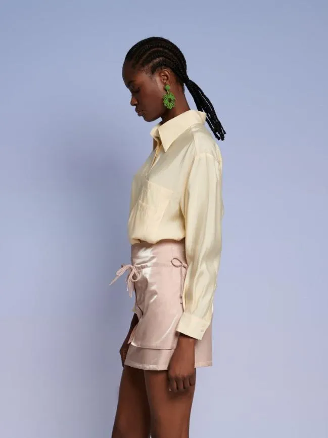 Womenswear Ghospell Reina Double Pocket Shirt Pastel Yellow Sister Jane Womenswear Ghospell Reina Double Pocket Shirt Pastel Yellow Sister Jane