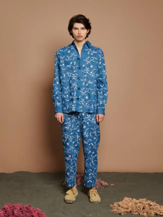 Womenswear Honeycomb Denim Over Shirt Indigo Blue Sister Jane Womenswear Honeycomb Denim Over Shirt Indigo Blue Sister Jane