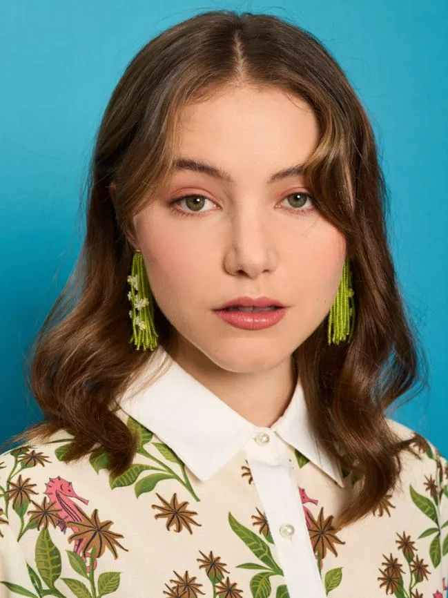 Womenswear Lagoon Bead Earrings Lime Green Sister Jane