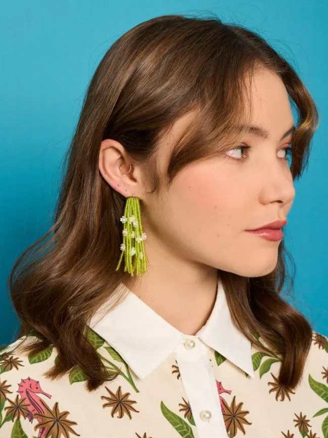 Womenswear Lagoon Bead Earrings Lime Green Sister Jane Womenswear Lagoon Bead Earrings Lime Green Sister Jane