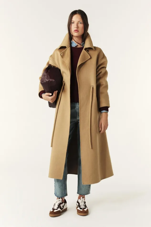 Wool Coat Kate Brown Women Baandsh Jackets and Coats