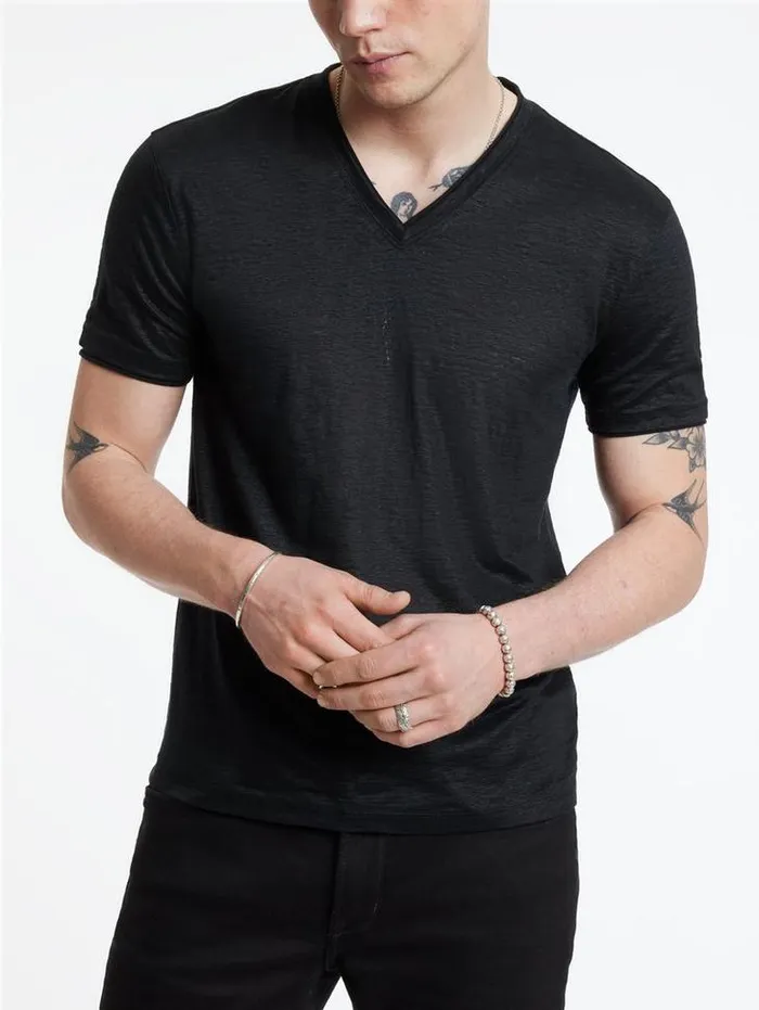 WOOSTER VNECK Black Men John Varvatos TShirts