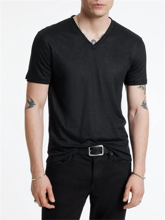 WOOSTER VNECK Black Men John Varvatos TShirts