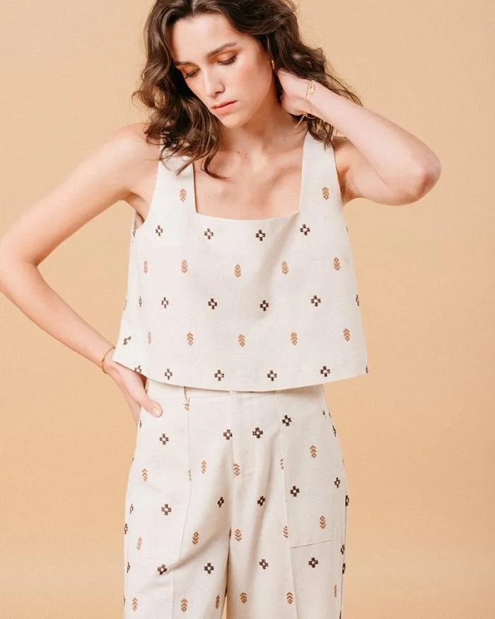 WOVEN TOP CAMEL MIA Shop Grace and Mila Tank Tops