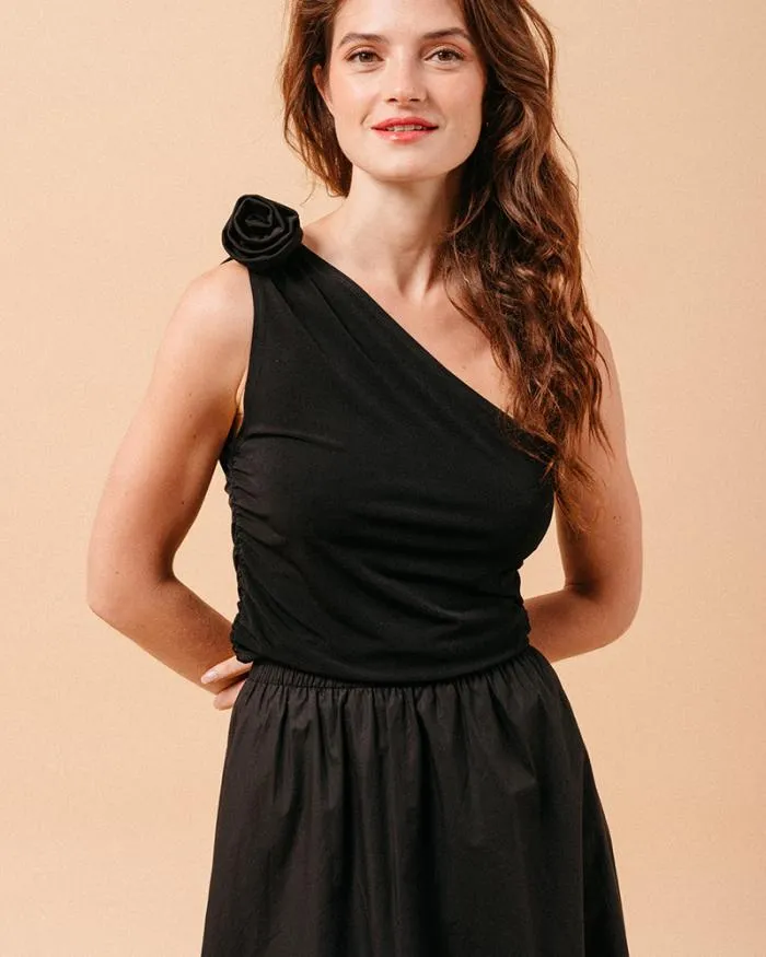 WOVEN TOP NOIR MYROSE Shop Grace and Mila Dressy Tops