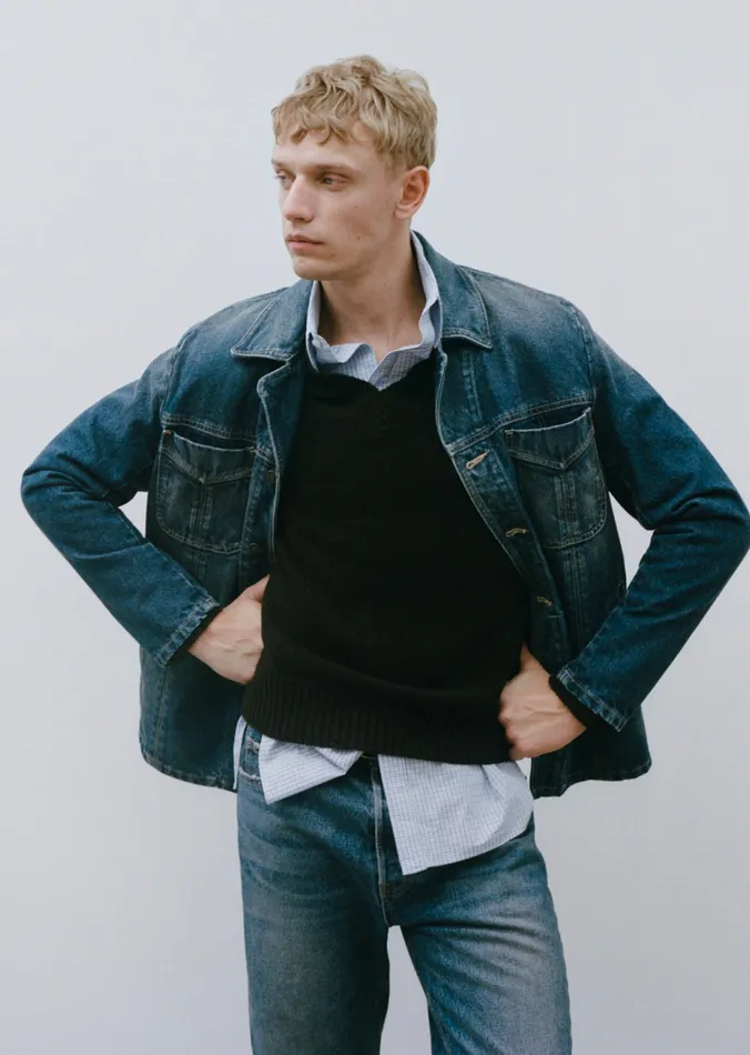 ZACHARY DENIM JACKET Simon Wash Men Nili Lotan Jackets and Coats
